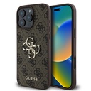 Apple iPhone 16 Pro Max Uyumlu Kılıf Guess Orjinal Lisanslı PU Deri 4G Desenli Metal Büyük 4G ve Yazı Logolu Kapak