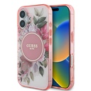Apple iPhone 16 Plus Uyumlu Kılıf Guess Orjinal Lisanslı M-safe Şarj Özellikli IML Baskılı Yazı Logolu Flower Tonal Circle Kapak