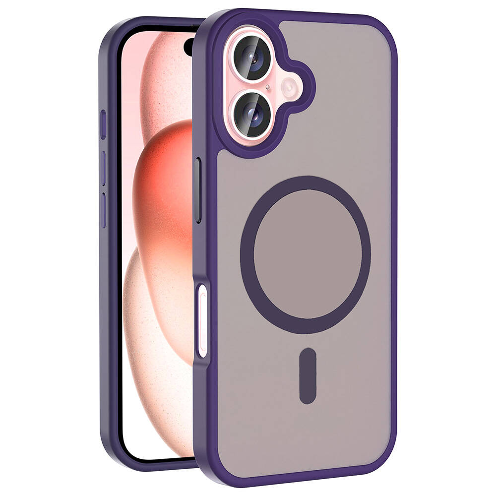 Apple iPhone 16 Uyumlu Kılıf M-safe Şarj Özellikli Mat Arka Yüzey Zore Sio Kapak