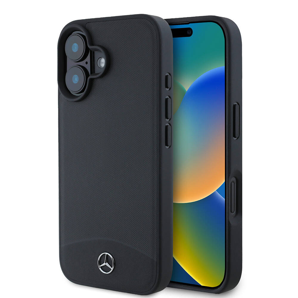 Apple iPhone 16 Uyumlu Kılıf Mercedes Benz Orjinal Lisanslı M-safe Şarj Özellikli Dokulu ve Düz Deri Kapak