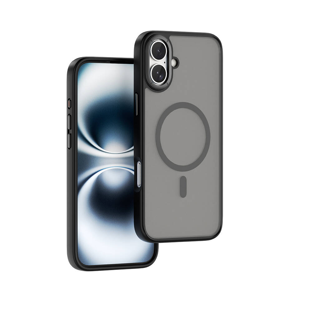 [RNZ-TA110120] Apple iPhone 16 Uyumlu Kılıf Wiwu FGG-012 ArmorPro Serisi M-safe Şarj Özellikli Parmak İzi Bırakmayan Kılıf (Siyah)