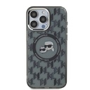 Apple iPhone 16 Pro Max Uyumlu Kılıf Karl Lagerfeld Orjinal Lisanslı M-safe Şarj Özellikli IML Baskılı Metal Monogram KC Heads Kapak