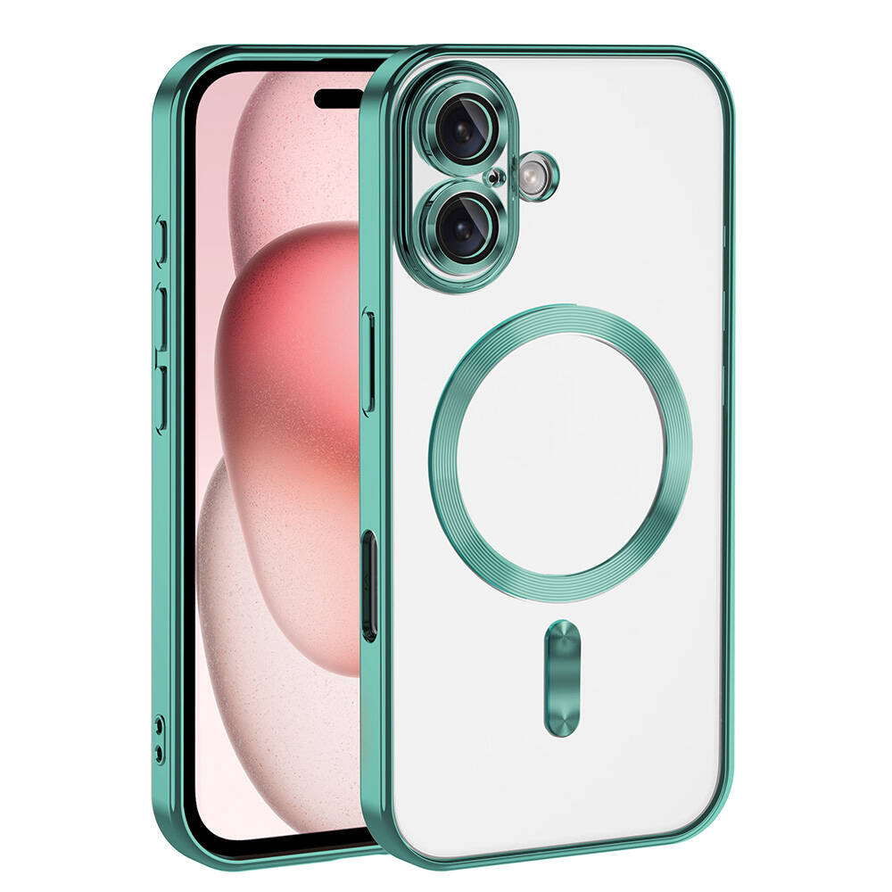 Apple iPhone 16 Uyumlu Kılıf Kamera Korumalı M-safe Wireless Şarj Özellikli Zore Demre Kapak