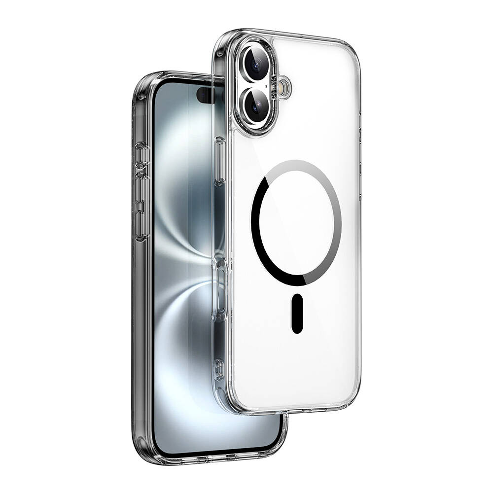 [RNZ-TA110132] Apple iPhone 16 Plus Uyumlu Kılıf Wiwu MCC-101 iShield Pro Serisi M-safe Şarj Özellikli Crystal Sert PC Kapak