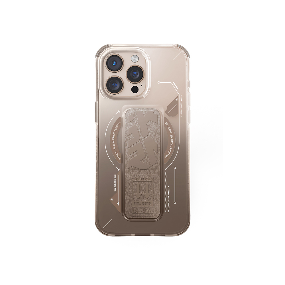 Apple iPhone 16 Pro Uyumlu Kılıf M-safe Şarj Özellikli Teknoloji Desenli Standlı Skinarma Helio Kapak