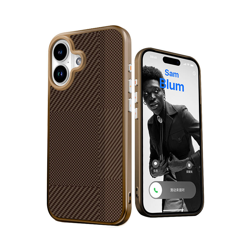 Apple iPhone 16 Uyumlu Kılıf M-safe Şarj Özellikli Karbon Fiber Desenli Mutural Montage Kapak