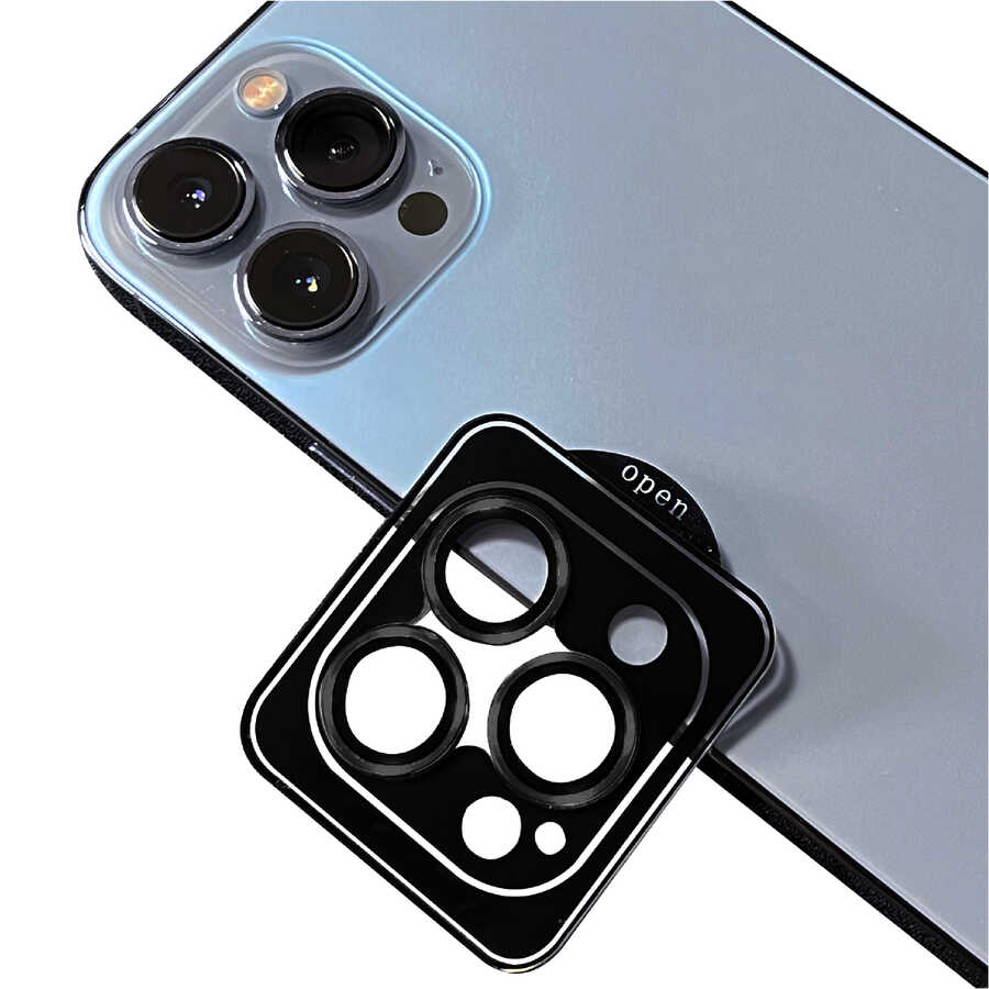 [RNZ-TA110457] Apple iPhone 16 Pro Max Uyumlu Zore CL-18 Kamera Lens Koruyucu (Siyah)