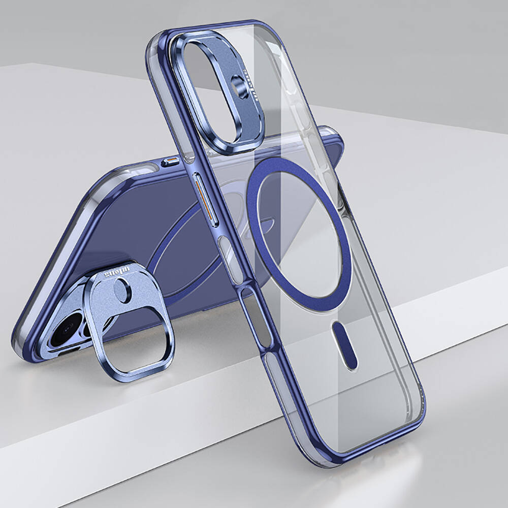 Apple iPhone 16 Uyumlu Kılıf M-safe Şarj Özellikli Wlons Standlı Efsane Kapak