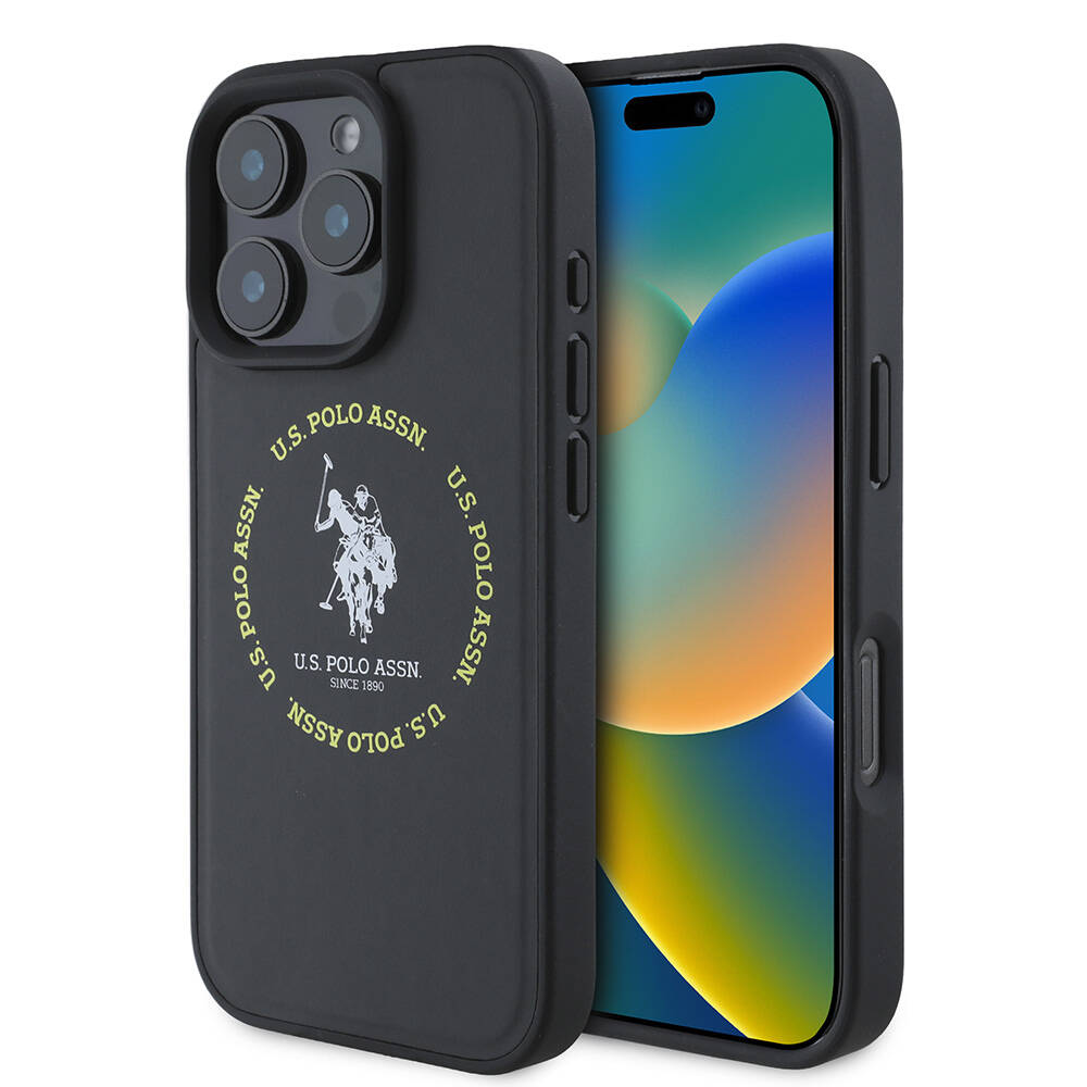 [RNZ-TA110096] Apple iPhone 16 Pro Uyumlu Kılıf U.S. Polo Assn. Orjinal Lisanslı M-safe Şarj Özellikli Circle ve Double Horse Logolu Deri Kapak