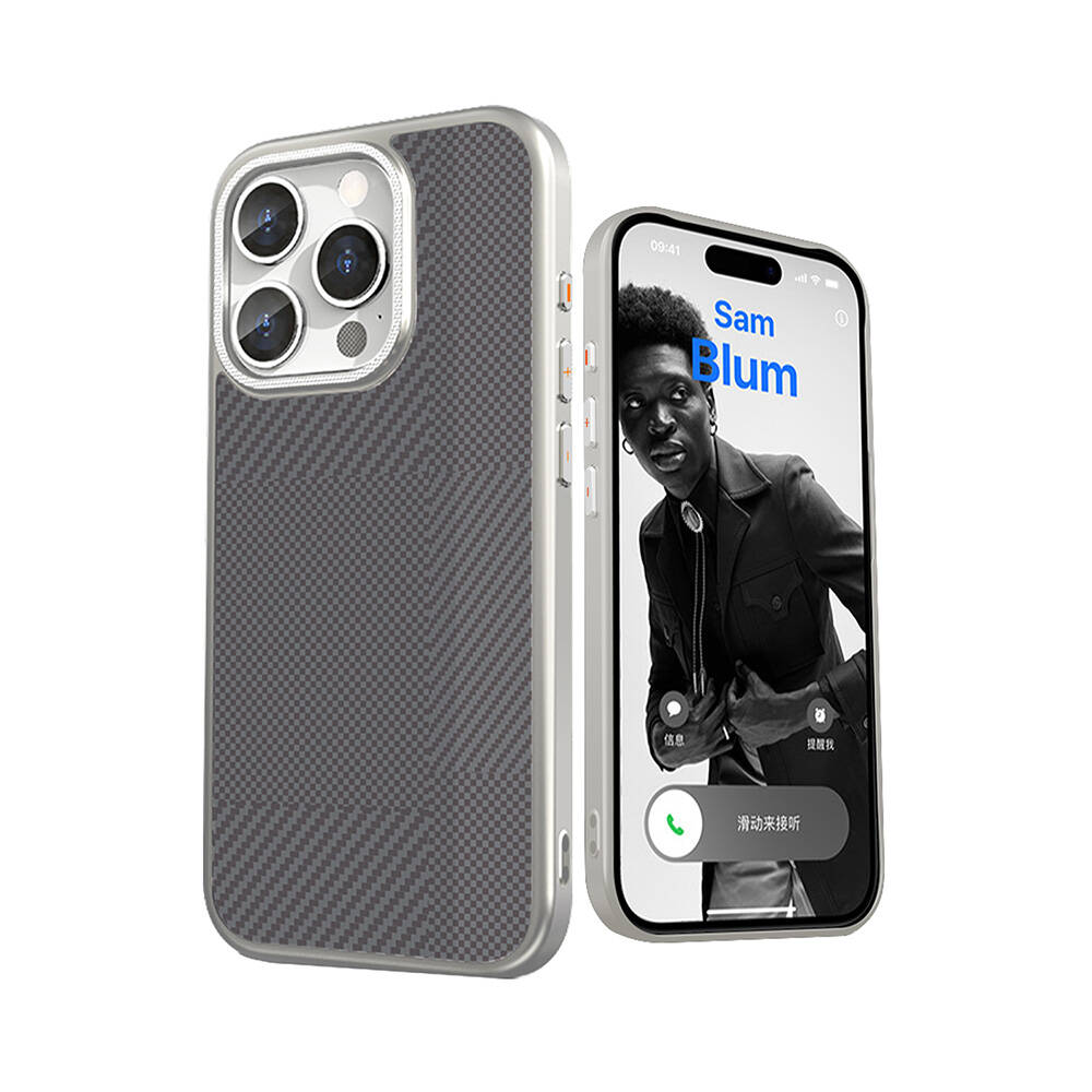 Apple iPhone 16 Pro Uyumlu Kılıf M-safe Şarj Özellikli Karbon Fiber Desenli Mutural Montage Kapak