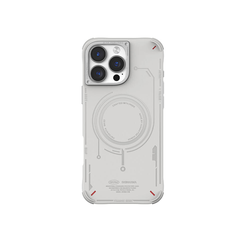Apple iPhone 16 Pro Uyumlu Kılıf M-safe Şarj Özellikli Metal Kamera Çerçeveli Skinarma Mecha Serisi Kapak