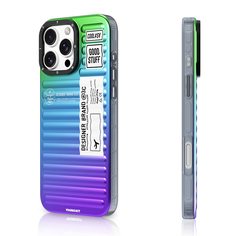 [RNZ-TA110404] Apple iPhone 16 Pro Max Uyumlu Kılıf YoungKit The Secret Color Serisi Kapak (Mavi)
