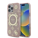 Apple iPhone 16 Pro Max Uyumlu Kılıf Guess Orjinal Lisanslı M-safe Şarj Özellikli IML Peony ve 4G Desenli Klasik Logolu Kapak