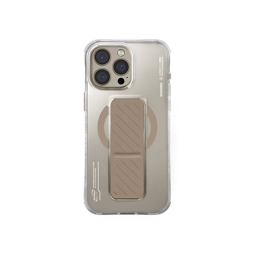 Apple iPhone 16 Pro Max Uyumlu Kılıf M-safe Şarj Özellikli Teknoloji Desenli Standlı Skinarma Axon Kapak