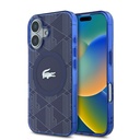 Apple iPhone 16 Uyumlu Kılıf Lacoste Orjinal Lisanslı M-safe Şarj Özellikli IML Baskılı Gümüş Timsah Logolu Monogram Kapak