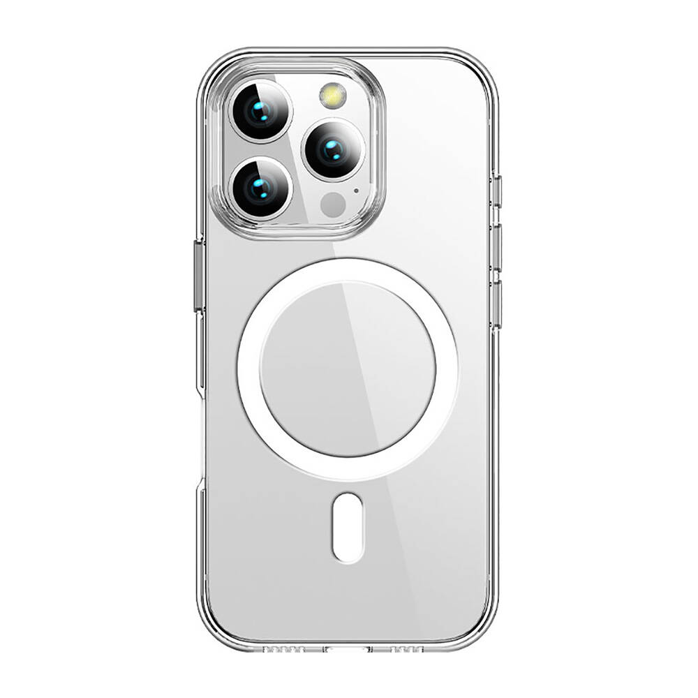 [RNZ-TA110701] Apple iPhone 16 Pro Max Uyumlu Kılıf M-safe Şarj Özellikli Transparan Sert PC Wlons Pita Kapak