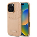 Apple iPhone 16 Pro Uyumlu Kılıf Karl Lagerfeld Orjinal Lisanslı KL Desenli Kartlıklı Monogram Kapak