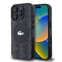 Apple iPhone 16 Pro Uyumlu Kılıf Lacoste Orjinal Lisanslı M-safe Şarj Özellikli IML Baskılı Gümüş Timsah Logolu Monogram Kapak
