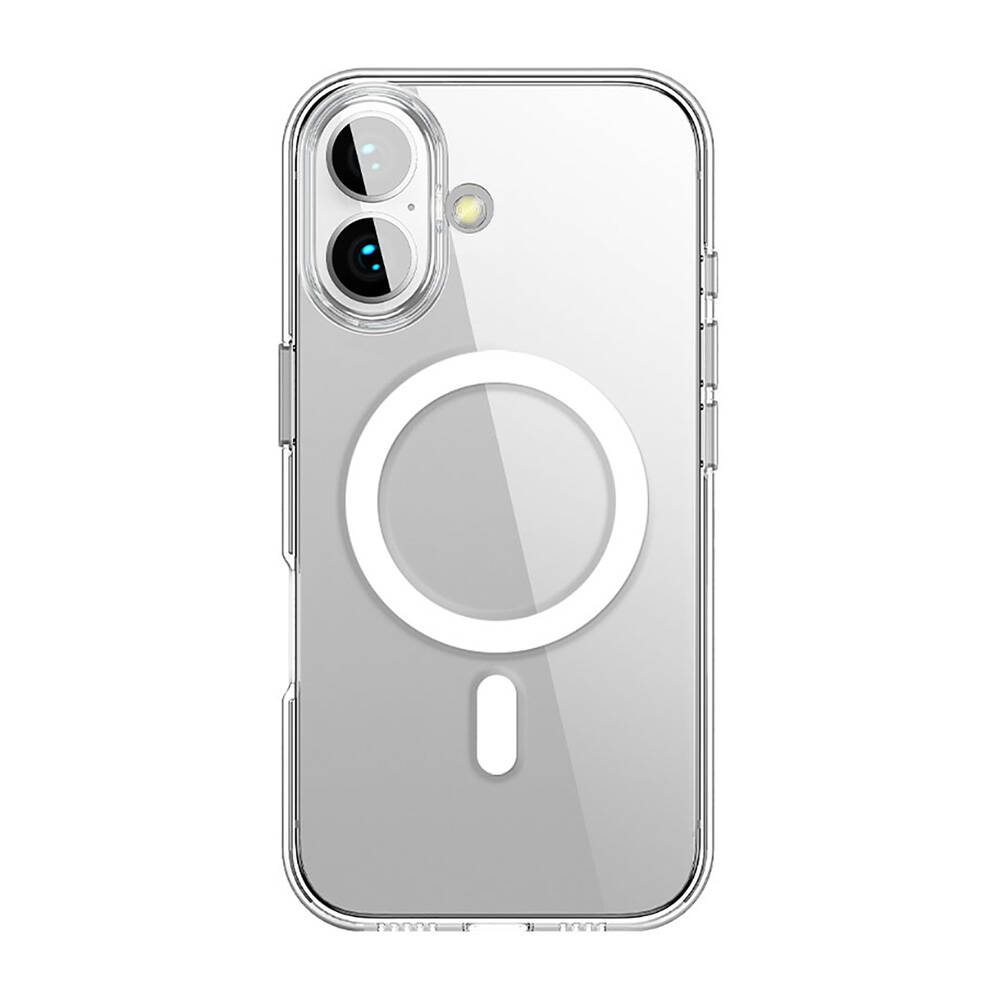 [RNZ-TA110698] Apple iPhone 16 Uyumlu Kılıf M-safe Şarj Özellikli Transparan Sert PC Wlons Pita Kapak