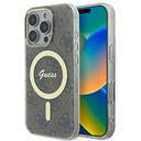 Apple iPhone 16 Pro Max Uyumlu Kılıf Guess Orjinal Lisanslı M-safe Şarj Özellikli Yazı Logolu 4G Desenli Kapak