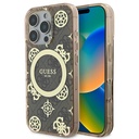 Apple iPhone 16 Pro Uyumlu Kılıf Guess Orjinal Lisanslı M-safe Şarj Özellikli IML Peony ve 4G Desenli Klasik Logolu Kapak