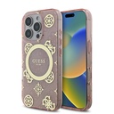 Apple iPhone 16 Pro Uyumlu Kılıf Guess Orjinal Lisanslı M-safe Şarj Özellikli IML Peony ve 4G Desenli Klasik Logolu Kapak