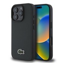Apple iPhone 16 Pro Uyumlu Kılıf Lacoste Orjinal Lisanslı PU Pike Desenli Arka Yüzey İkonik Timsah Dokuma Logolu Kapak