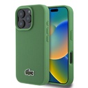 Apple iPhone 16 Pro Uyumlu Kılıf Lacoste Orjinal Lisanslı PU Pike Desenli Arka Yüzey İkonik Timsah Dokuma Logolu Kapak