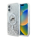 Apple iPhone 16 Plus Uyumlu Kılıf Karl Lagerfeld Orjinal Lisanslı M-safe Şarj Özellikli Sıvılı Simli K&C Heads Kapak