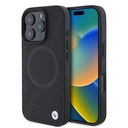 Apple iPhone 16 Pro Uyumlu Kılıf BMW Orjinal Lisanslı M-safe Şarj Özellikli Metal Logolu Yarım Dokulu Circle Deri Kapak