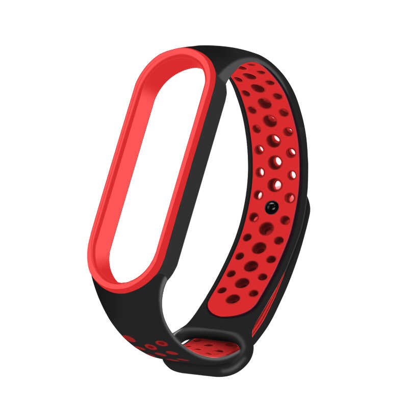 Xiaomi Mi Band 6 Uyumlu Kordon Silikon Esnek Yumuşak Delikli Spor KRD-02 Kayış