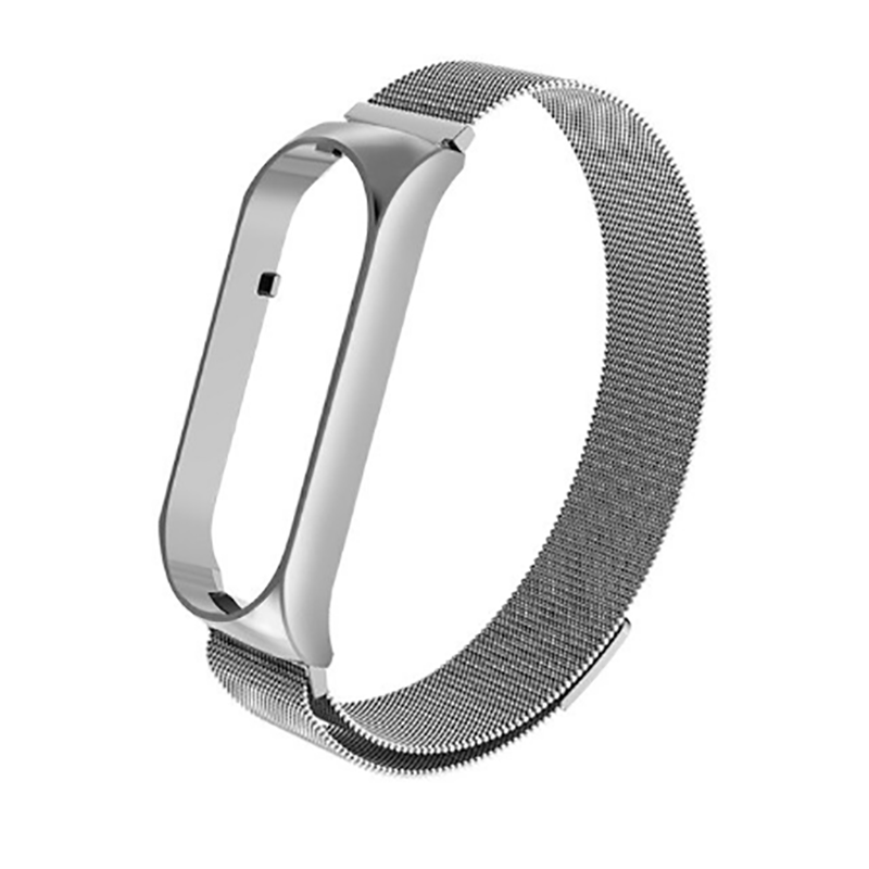 Xiaomi Mi Band 6 Uyumlu Kordon Hasır Metal Mıknatıslı Örgü Zore KRD-01 Kayış