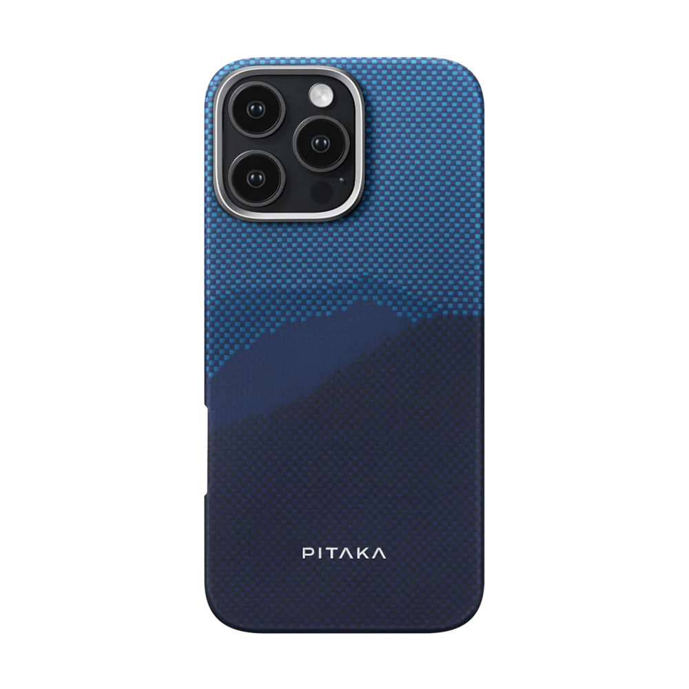 [RNZ-TA111576] Apple iPhone 16 Pro Max Uyumlu Kılıf M-safe Şarj Özellikli Aramid Fiber Pitaka Tactile Woven Starpeak Serisi Over The Horizon Kapak