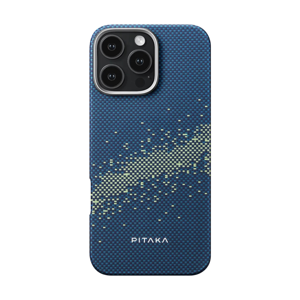 [RNZ-TA111580] Apple iPhone 16 Pro Max Uyumlu Kılıf M-safe Şarj Özellikli Aramid Fiber Pitaka Tactile Woven Starpeak Serisi Milky Way Galaxy Kapak