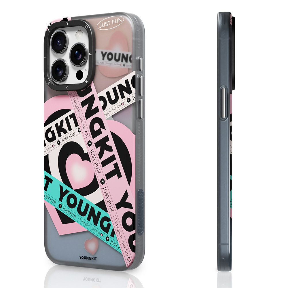 [RNZ-TA111150] Apple iPhone 15 Pro Uyumlu Kılıf M-safe Şarj Özellikli Airbagli Çift Katmanlı Youngkit Flipped Serisi Kapak (Mavi)