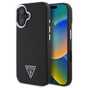 Apple iPhone 16 Uyumlu Kılıf Guess Orjinal Lisanslı M-safe Şarj Özellikli Grained Triangle Kapak