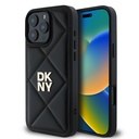 Apple iPhone 16 Pro Uyumlu Kılıf DKNY Orjinal Lisanslı Kapitone Tasarımlı Metal Logolu Deri Kapak