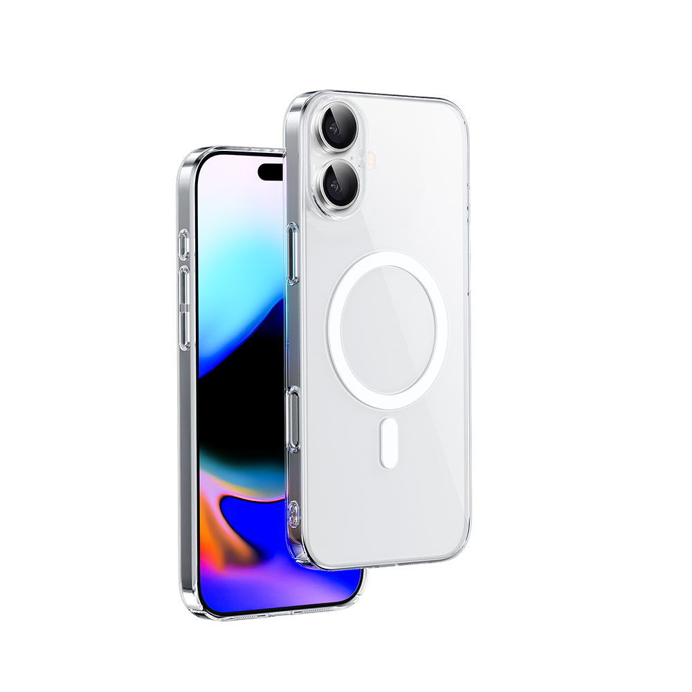 [RNZ-TA111070] Apple iPhone 16 Plus Uyumlu Kılıf M-safe Şarj Özellikli Wiwu YXK-207 Invisible Pro Sert PC Kapak