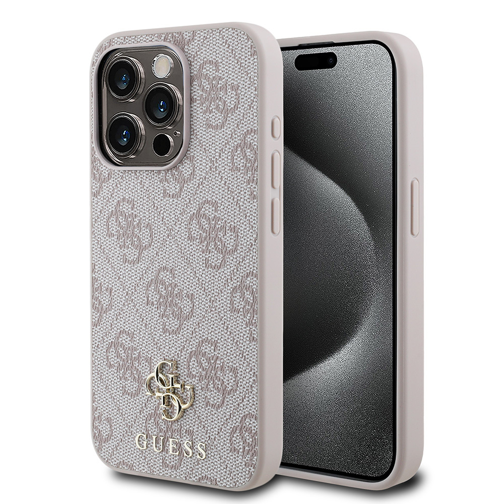 Apple iPhone 15 Pro Max Uyumlu Kılıf Guess Orjinal Lisanslı M-safe Şarj Özellikli Small 4G Classic Kapak