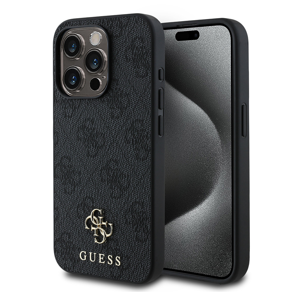 Apple iPhone 15 Pro Max Uyumlu Kılıf Guess Orjinal Lisanslı M-safe Şarj Özellikli Small 4G Classic Kapak