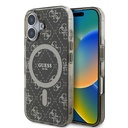 Apple iPhone 16 Uyumlu Kılıf Guess Orjinal Lisanslı M-safe Şarj Özellikli IML Baskılı Klasik Logolu 4G Desenli Kapak