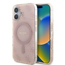 Apple iPhone 16 Uyumlu Kılıf Guess Orjinal Lisanslı M-safe Şarj Özellikli IML Baskılı Klasik Logolu 4G Desenli Kapak