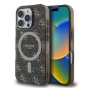 Apple iPhone 16 Pro Uyumlu Kılıf Guess Orjinal Lisanslı M-safe Şarj Özellikli IML Baskılı Klasik Logolu 4G Desenli Kapak