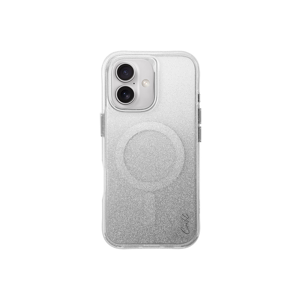 [RNZ-TA111049] Apple iPhone 16 Uyumlu Kılıf M-safe Şarj Özellikli Simli Arka Yüzey Askı Aparatlı Coehl Lumino Kapak