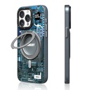 Apple iPhone 15 Pro Uyumlu Kılıf M-safe Şarj Özellikli Youngkit 360° Standlı Technology Serisi Kapak