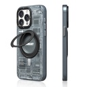 Apple iPhone 15 Pro Max Uyumlu Kılıf M-safe Şarj Özellikli Youngkit 360° Standlı Technology Serisi Kapak