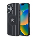 Apple iPhone 16 Uyumlu Kılıf Mercedes Benz Orjinal Lisanslı M-safe Şarj Özellikli Çift Katmanlı Paralel Çizgi Desenli Kapak