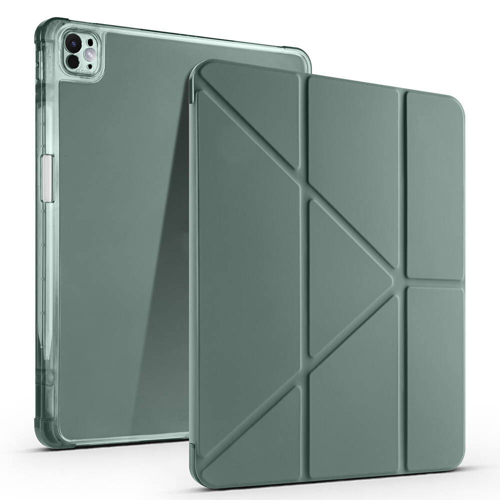 Apple iPad Air 13 2024 Uyumlu Kılıf Zore Tri Folding Kalem Bölmeli Standlı Kılıf