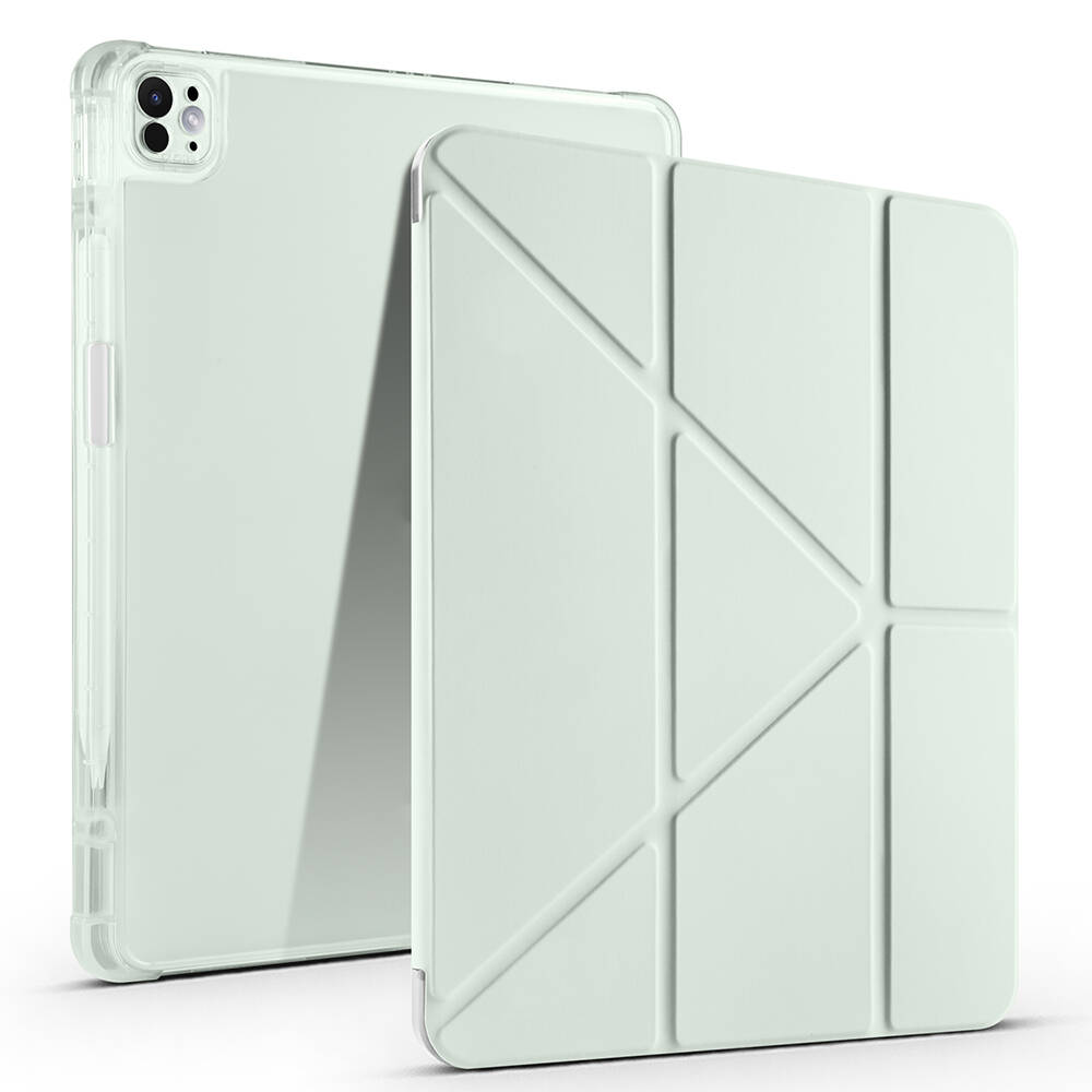 Apple iPad Air 13 2024 Uyumlu Kılıf Zore Tri Folding Kalem Bölmeli Standlı Kılıf
