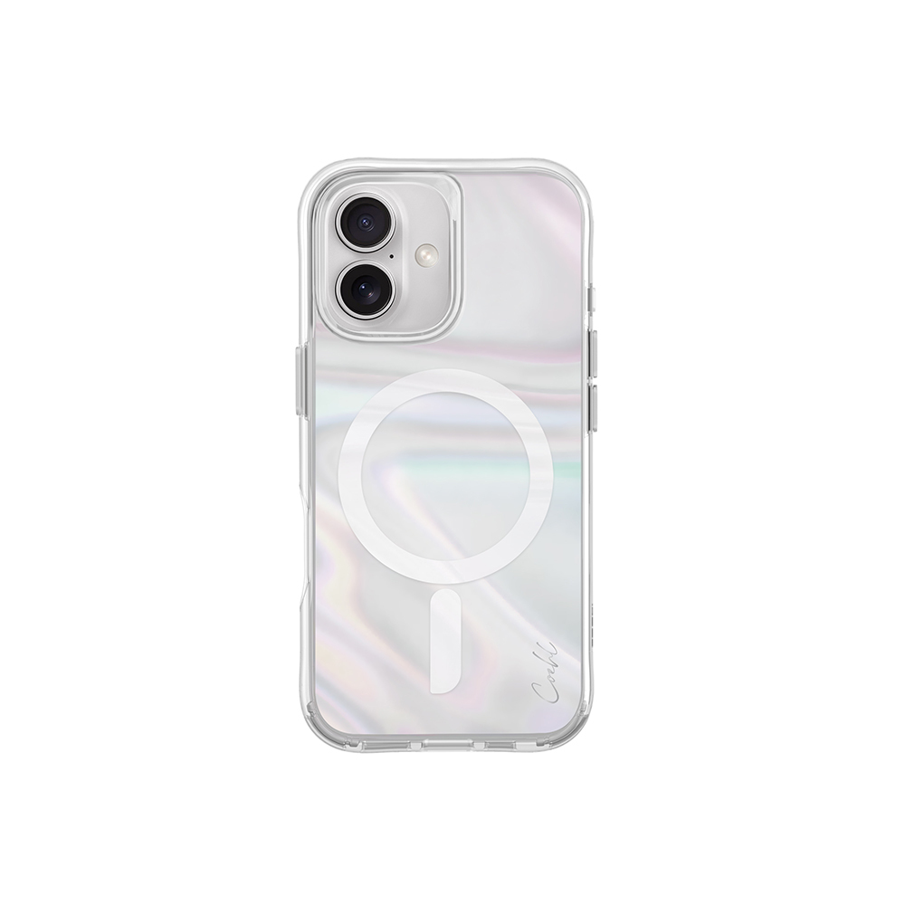 [RNZ-TA111762] Apple iPhone 16 Uyumlu Kılıf M-safe Şarj Özellikli Holografik Şeffaf Arka Yüzey Coehl Savon Kapak